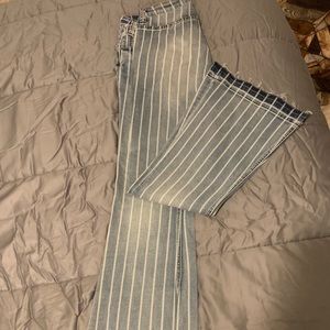 Blue stripe trousers